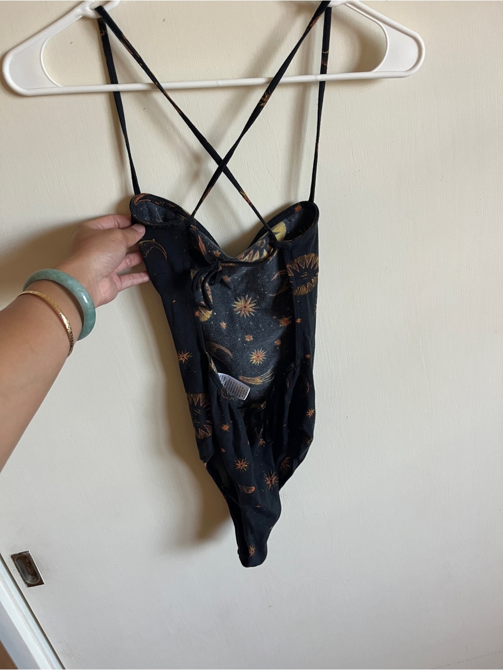 Motel rocks - Black Celestial Print Strappy Bodysuit - Picture 2 of 3